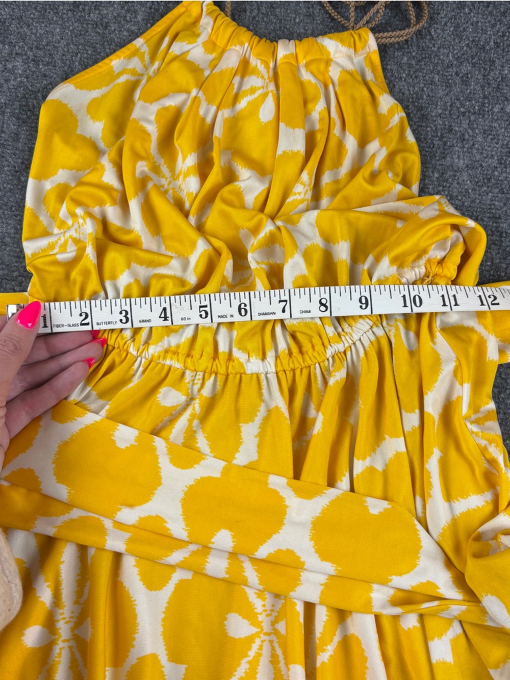 DIANE VON FURSTENBERG Women’s DVF Naro Silk blend Yellow floral halter Dress - 4 - Picture 10 of 11